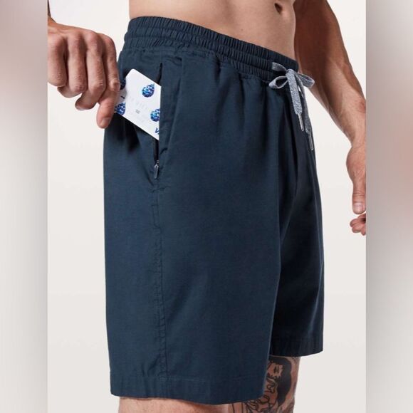 Lululemon Bowline Short 8” Stretch Cotton Versa Twill True Navy Size Medium - Picture 1 of 9